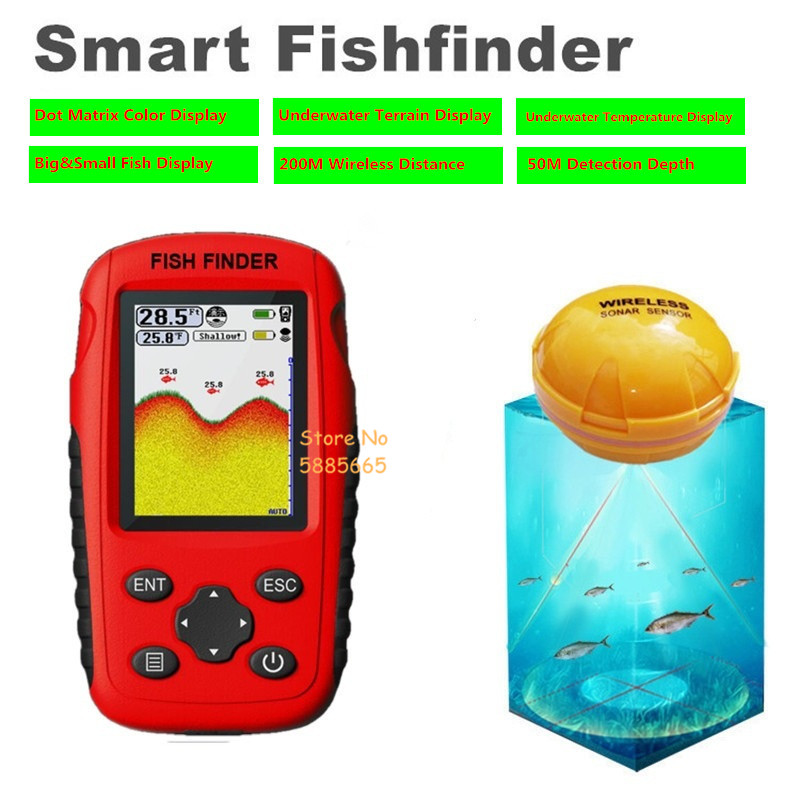 Fishing Boat Depth Finder - Smart Portable 50M Depth Sonar Fish