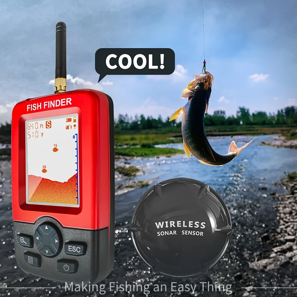 Fishing Boat Depth Finder - Portable Fish Finder, With Wireless Sonar