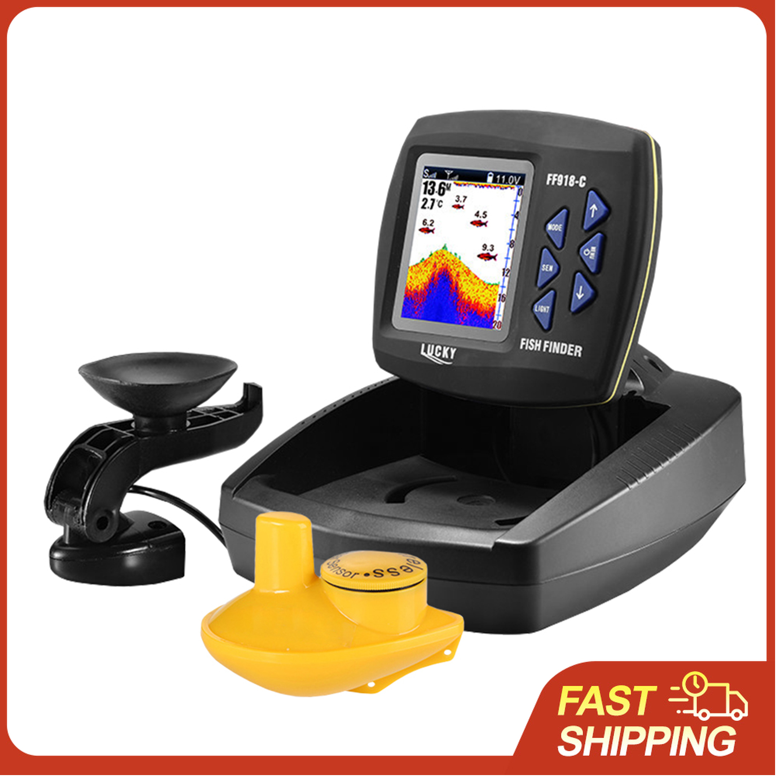 Fishing Boat Depth Finder - Portable Fish Finder Wireless Sonar Sensor