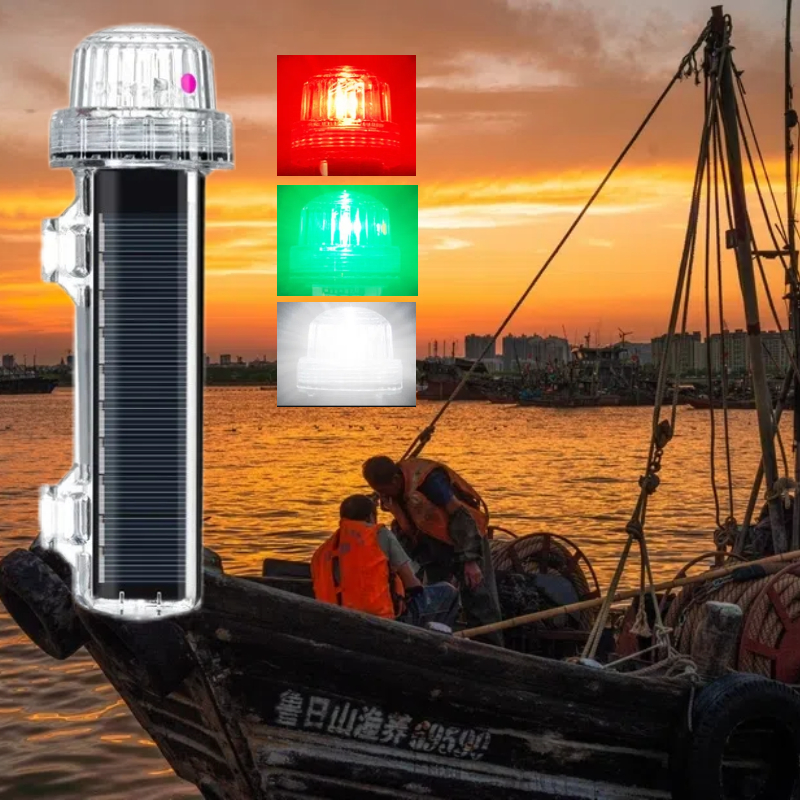 Fishing Boat Navigation Light - [No flash] Solar boat signal light,
