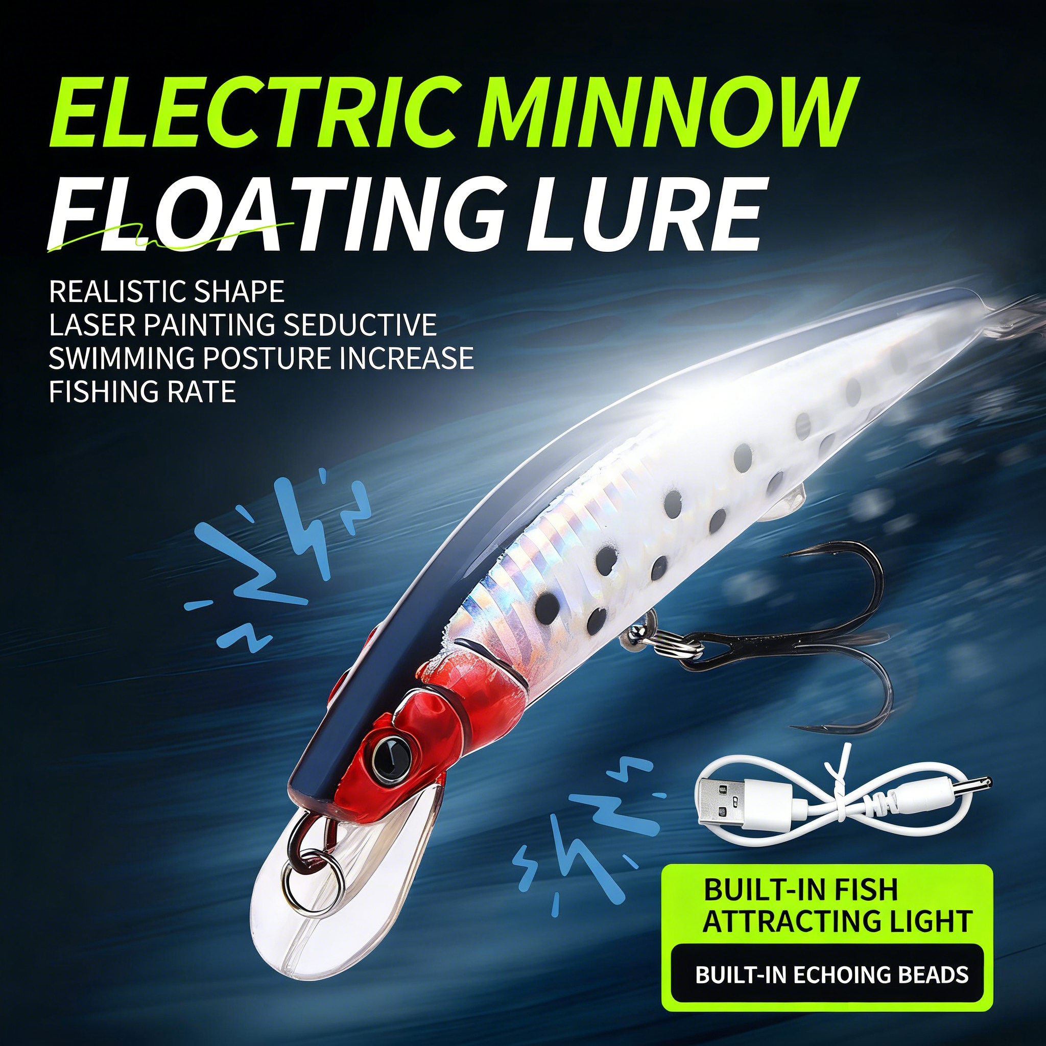 Fishing Boat Navigation Light - Simulated Fishing Lures Bait Electric Life-like