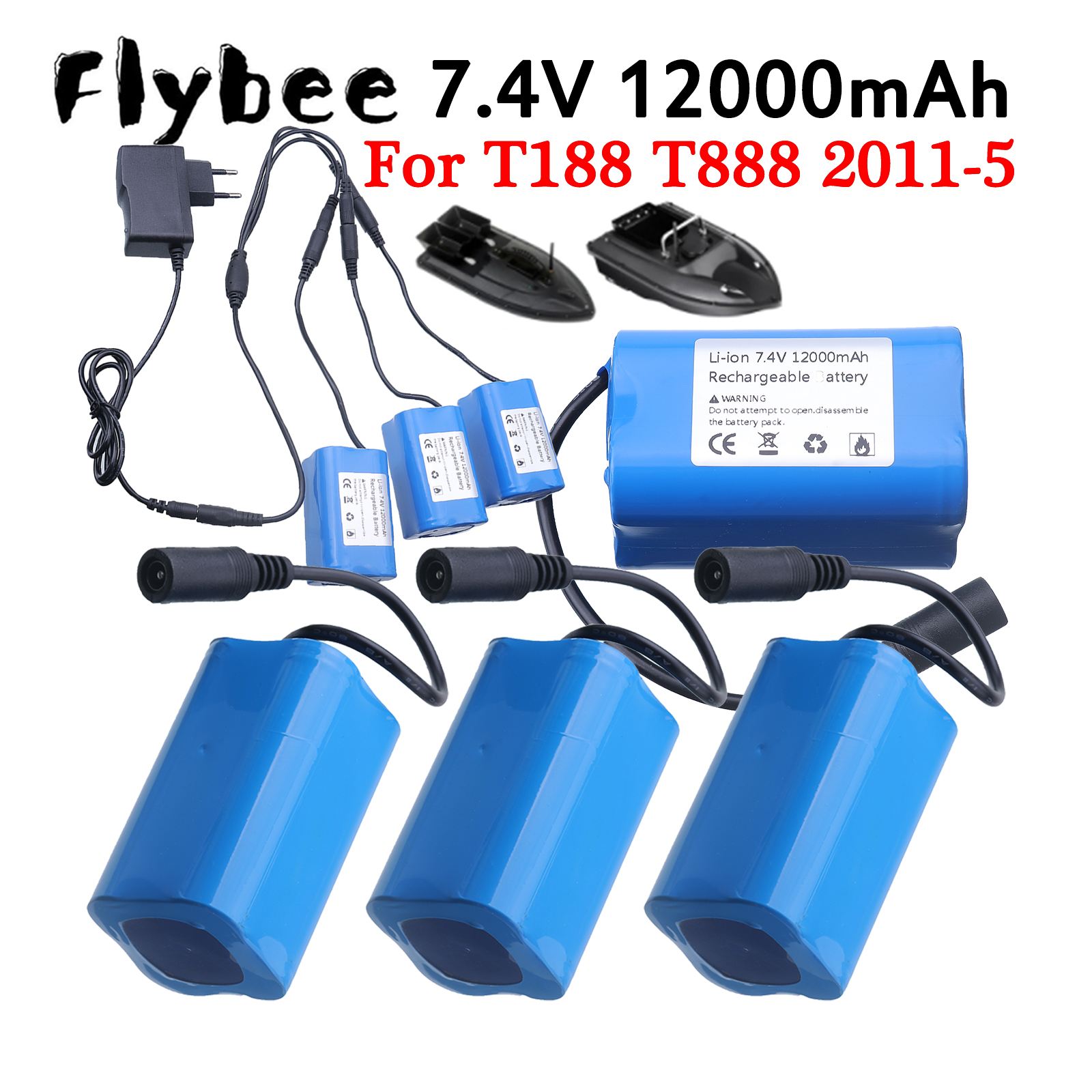 Fishing Boat Trailer - 7.4V Rechargeable Bait Boat Boat Battery