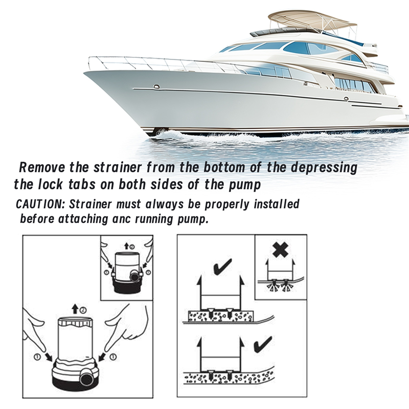 Fishing Boat Bilge Pump - 2000GPH Marine Water Bilge Pump Submersible
