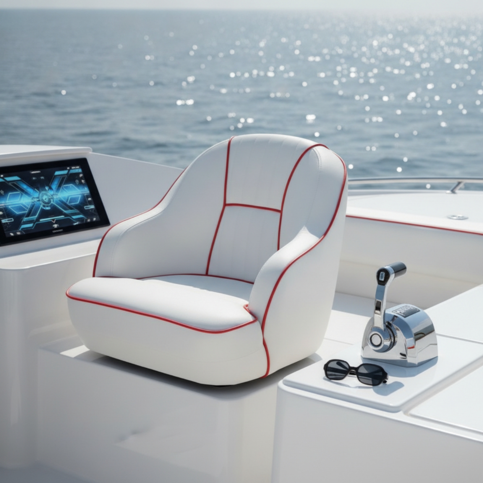 Fishing Boat Seat - Pilot's Boat Seat Contoured Helm Seat