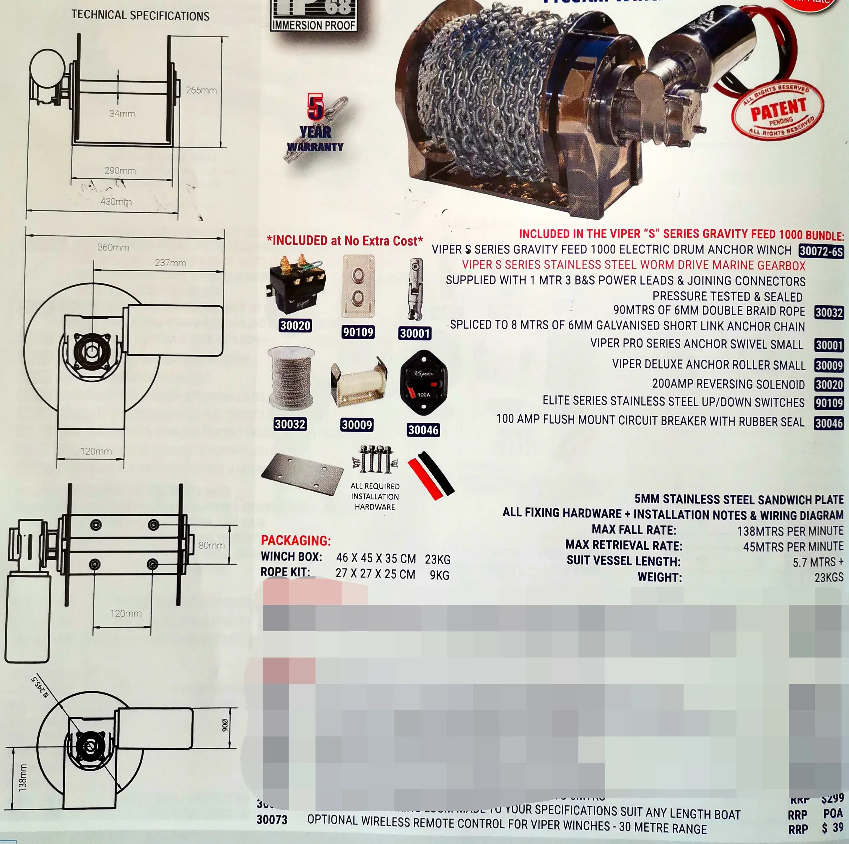 Marine Equipment 1000W 316 Sta - Fishing Boat Anchor Winch review and price