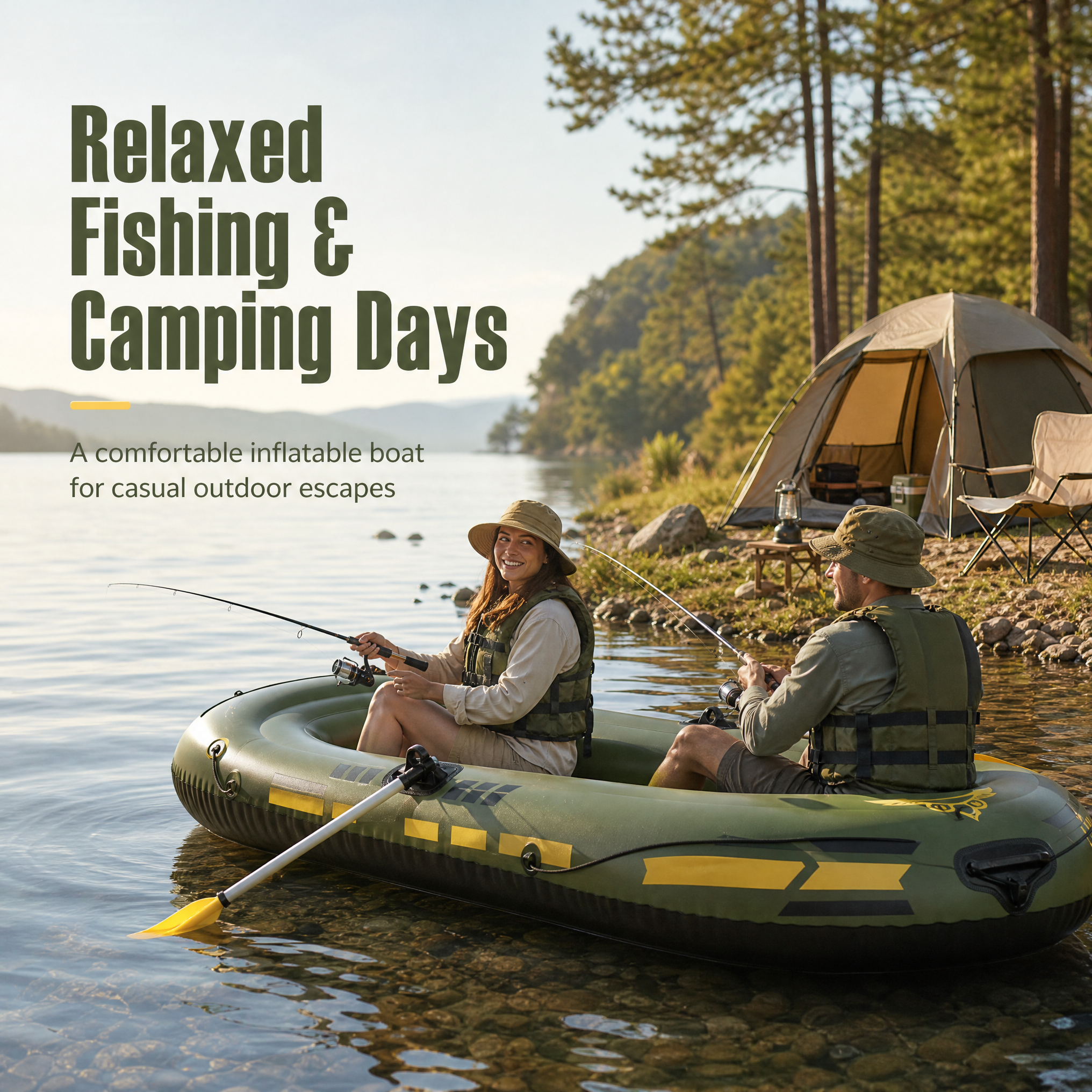 2 Person Inflatable Kayak Thic - Fishing Boat Paddle review and price