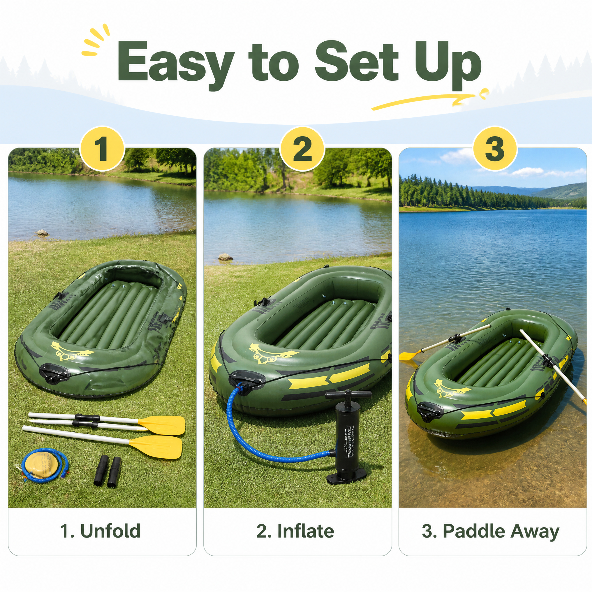 2 Person Inflatable Kayak Thic - Fishing Boat Paddle review and price