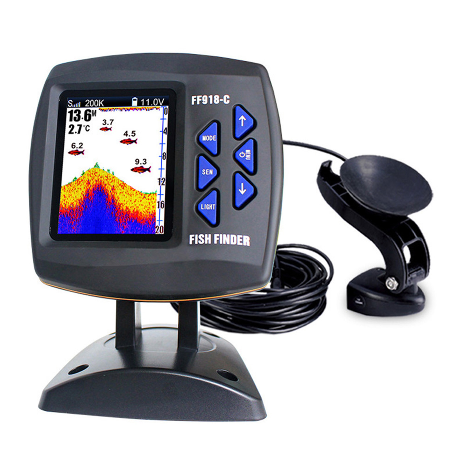 Color Screen Wired Fish Finder - Fishing Boat Depth Finder review and price
