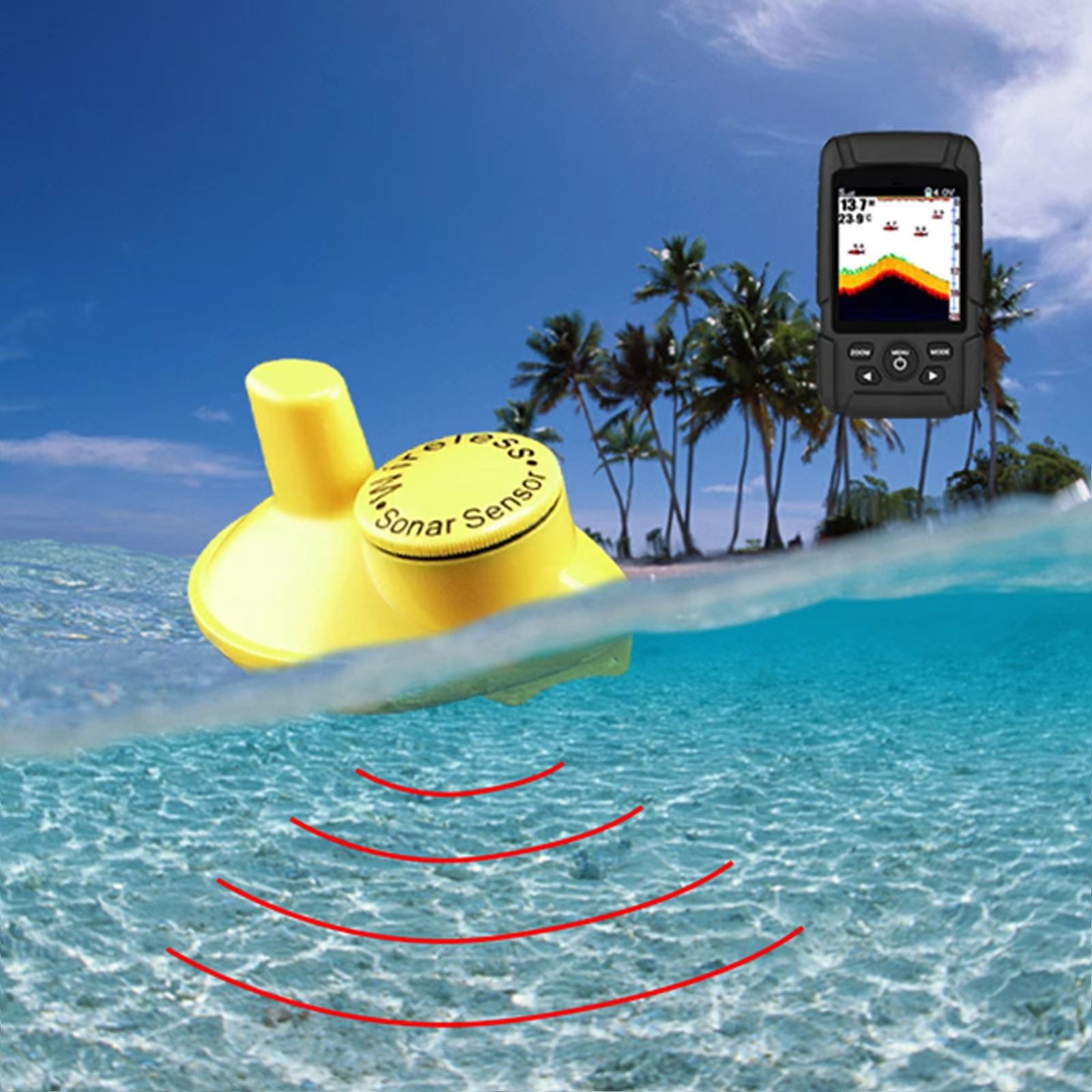 2-in-1 Wireless & Wired Fish F - Fishing Boat Depth Finder review and price