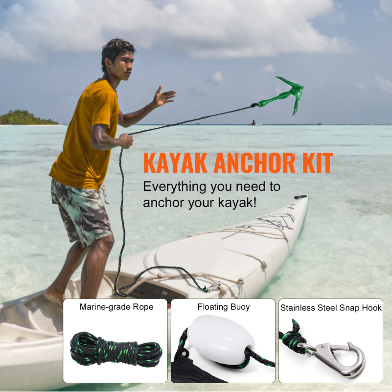 Kayak Anchor Kit 3.5 lb Paddle - Fishing Boat Anchor review and price