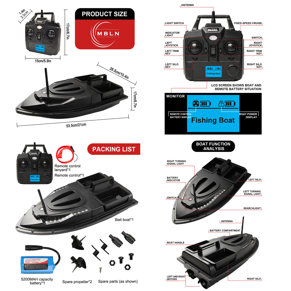 Brand,Fishing Bait Boat,Dual M - Fishing Boat Trolling Motor review and price