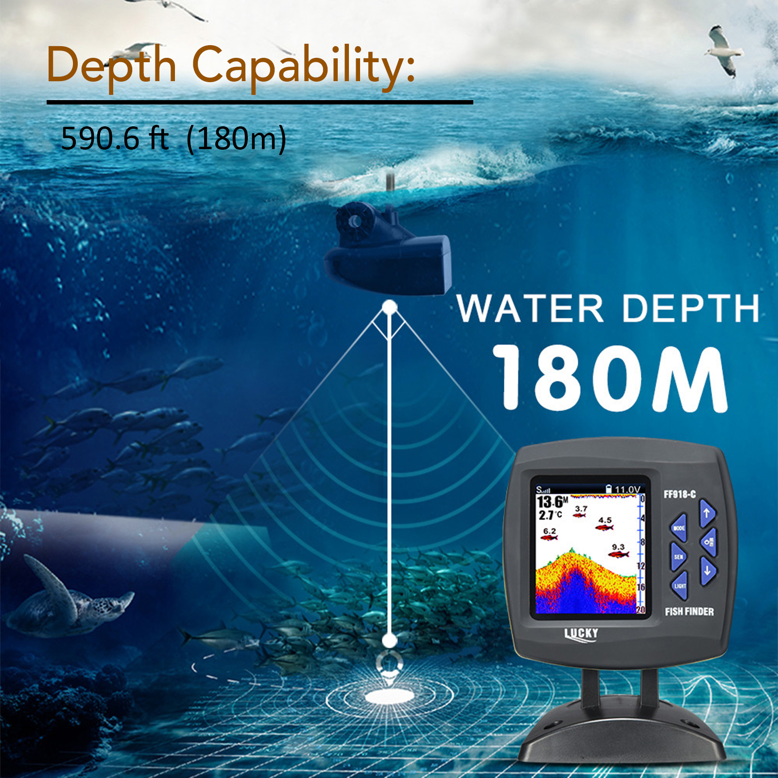 Portable Fish Finder Wireless  - Fishing Boat Depth Finder review and price