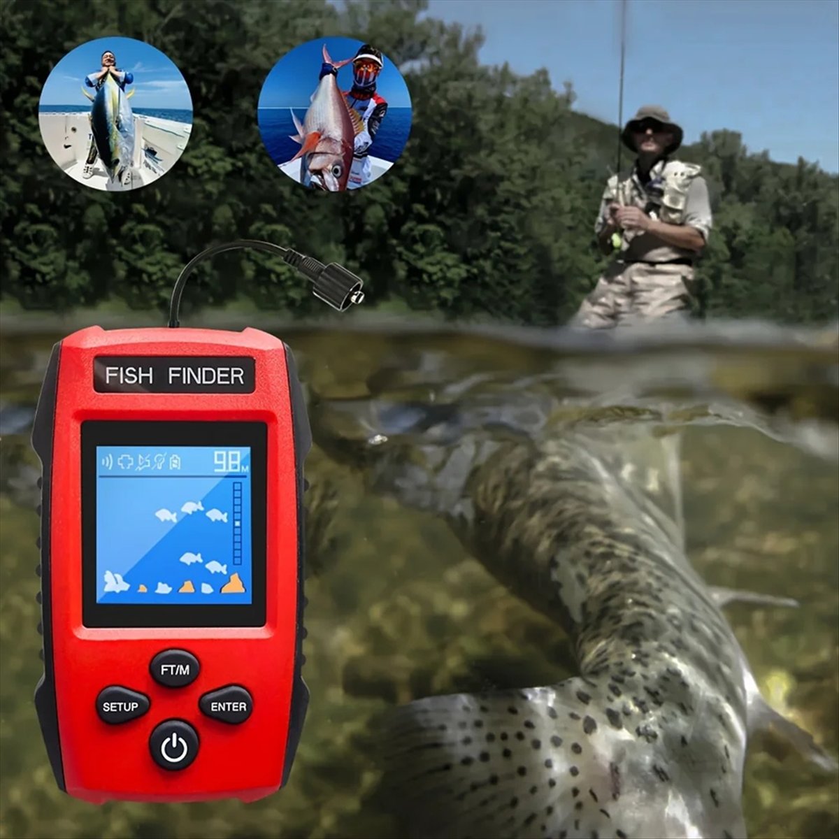 Color LCD Fish Finder Wired So - Fishing Boat Depth Finder review and price