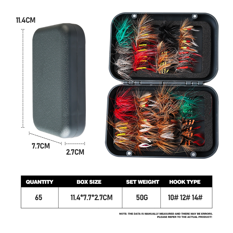 65 piece set of artificial fly - Fishing Boat Oar review and price