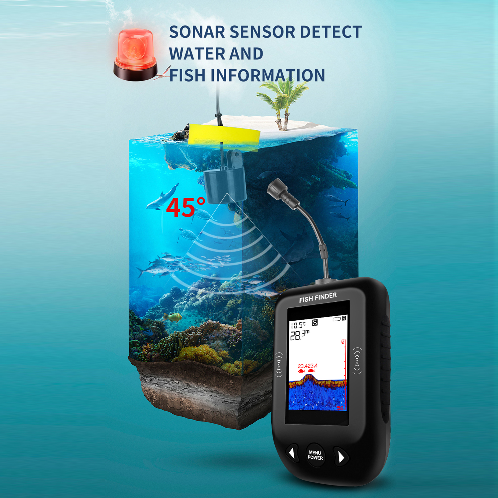 Sonar Finder Handheld Fish Tra - Fishing Boat Depth Finder review and price