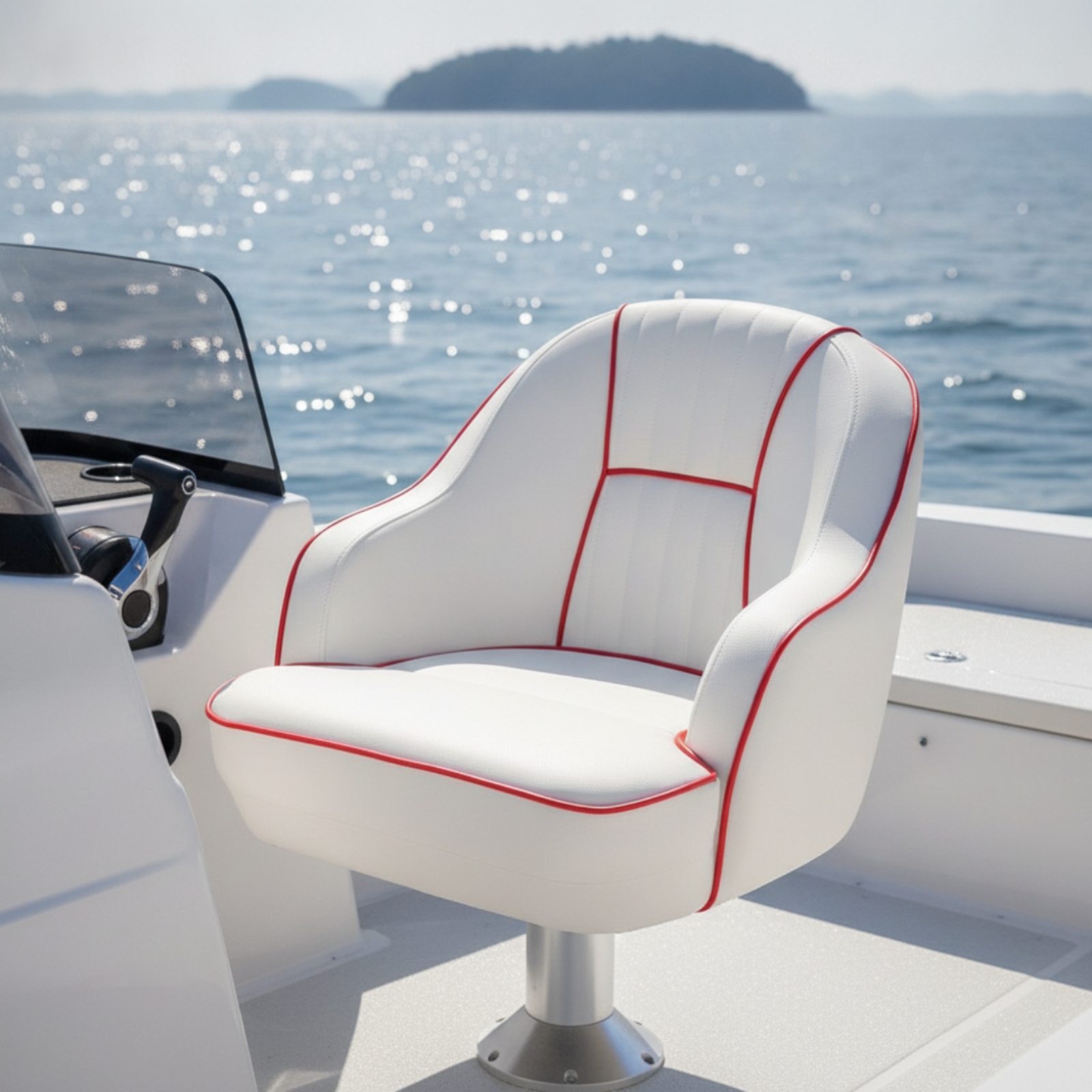 Pilot's Boat Seat Padded Helm  - Fishing Boat Seat review and price